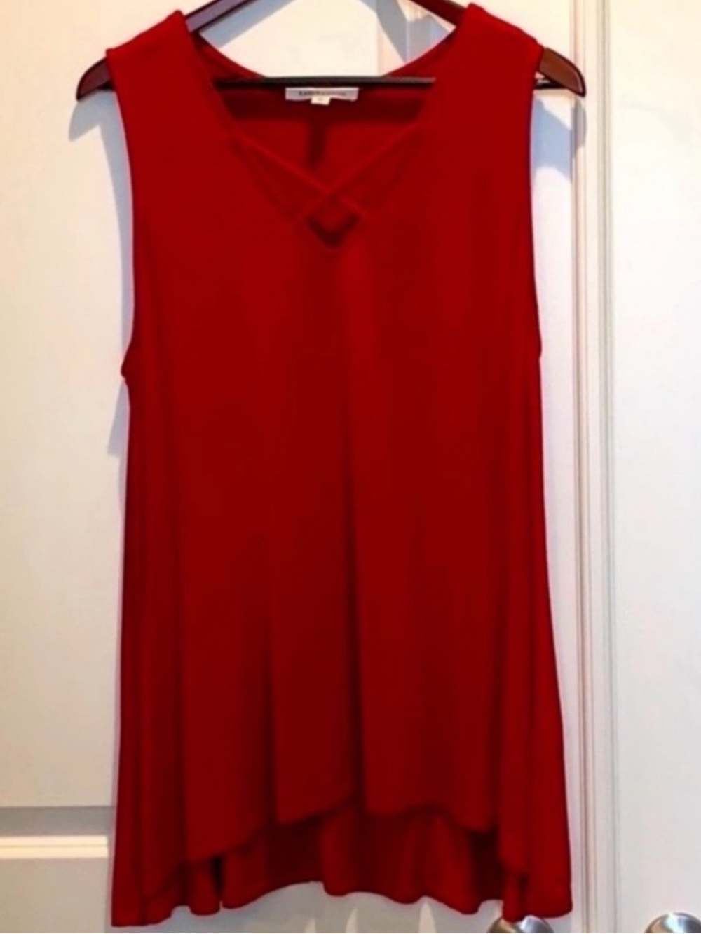 Karen Kane Ruby Red Sleeveless Size XL Blouse